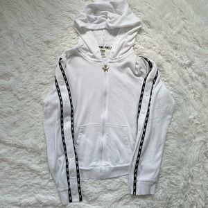 Vintage Vs Pink Snap Sleeve Zip Up Hoodie